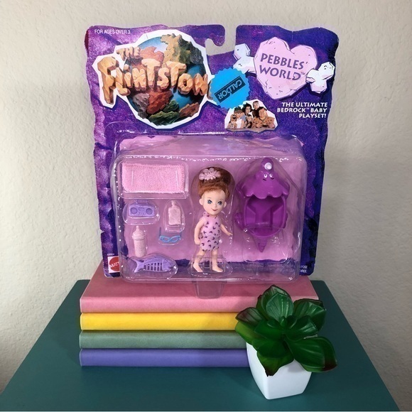 The Flintstones Pebbles’ World Bedrock Baby Playset Doll Dinosaur Pool Vintage - Picture 1 of 11